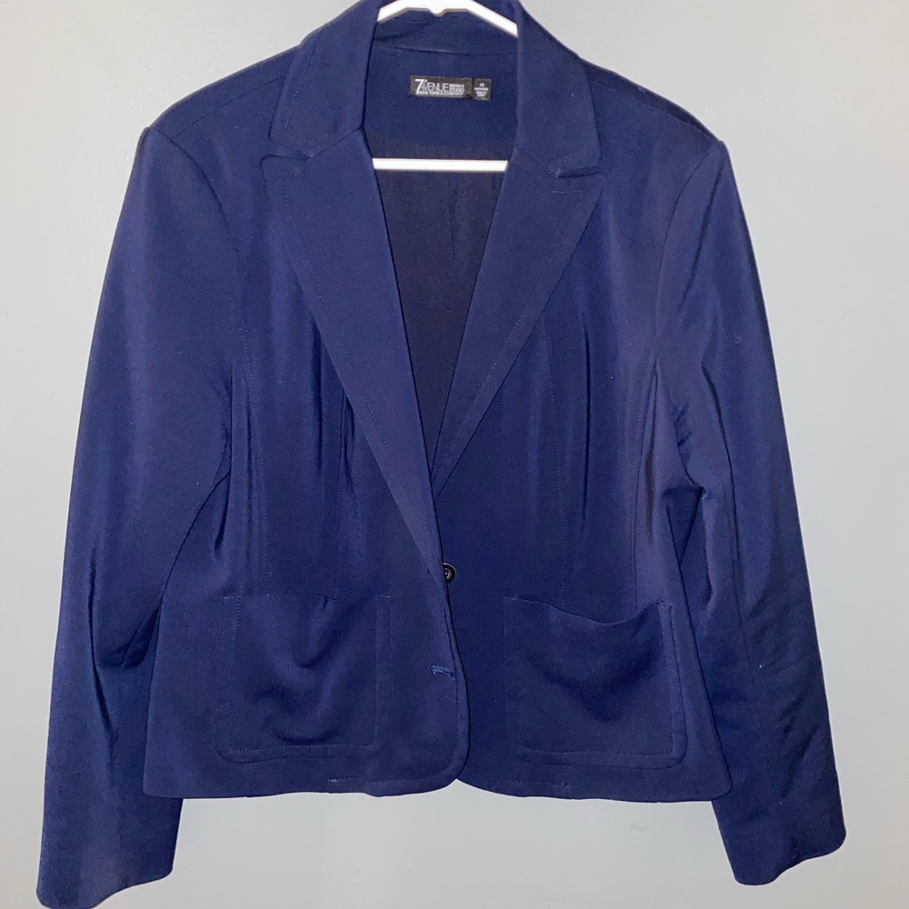 Topstitched two button jacket-all seasons stretch